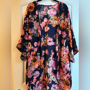 NWOT Glitzy Girlz Floral Kimono Size OS